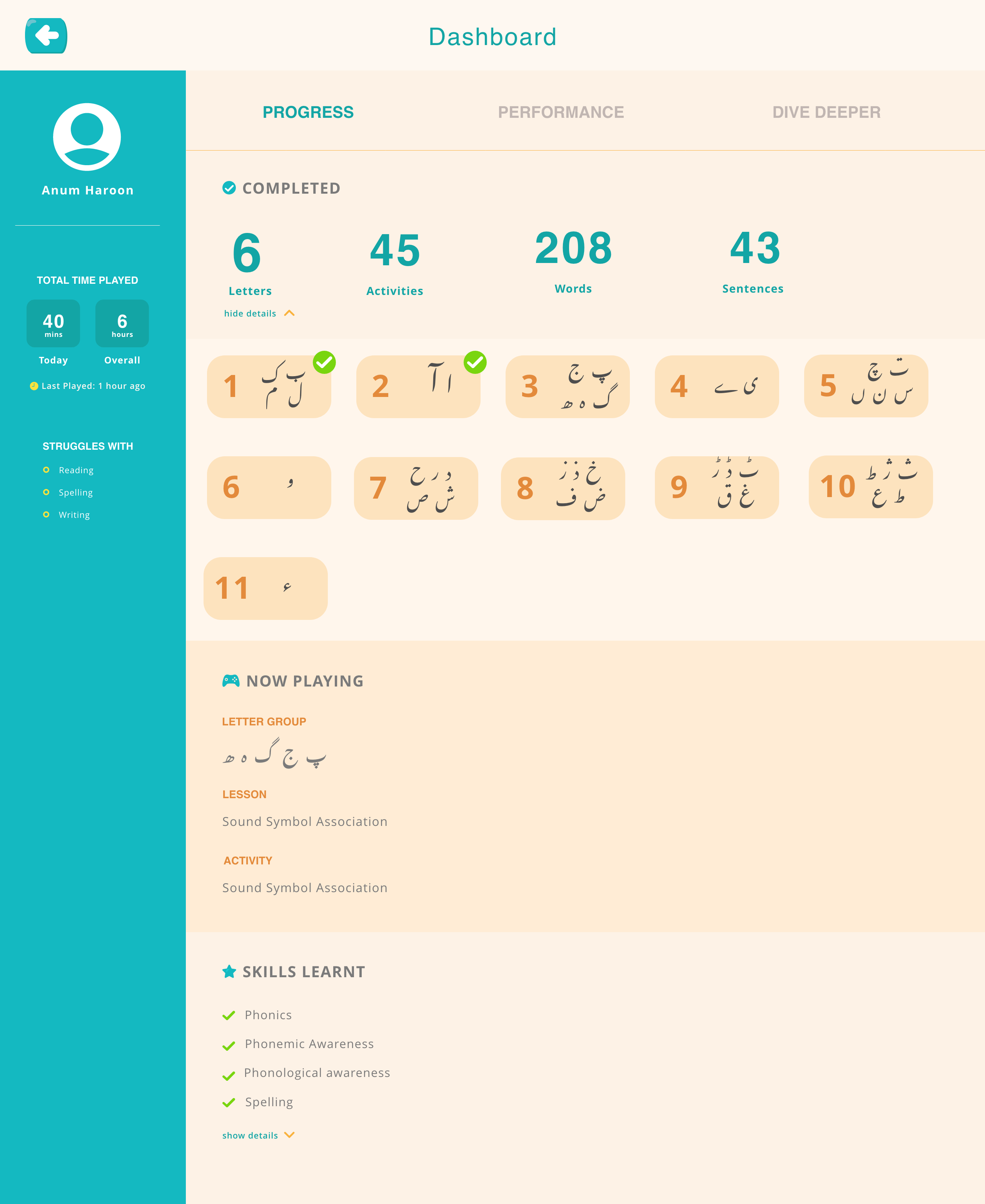 Dashboard: Performance